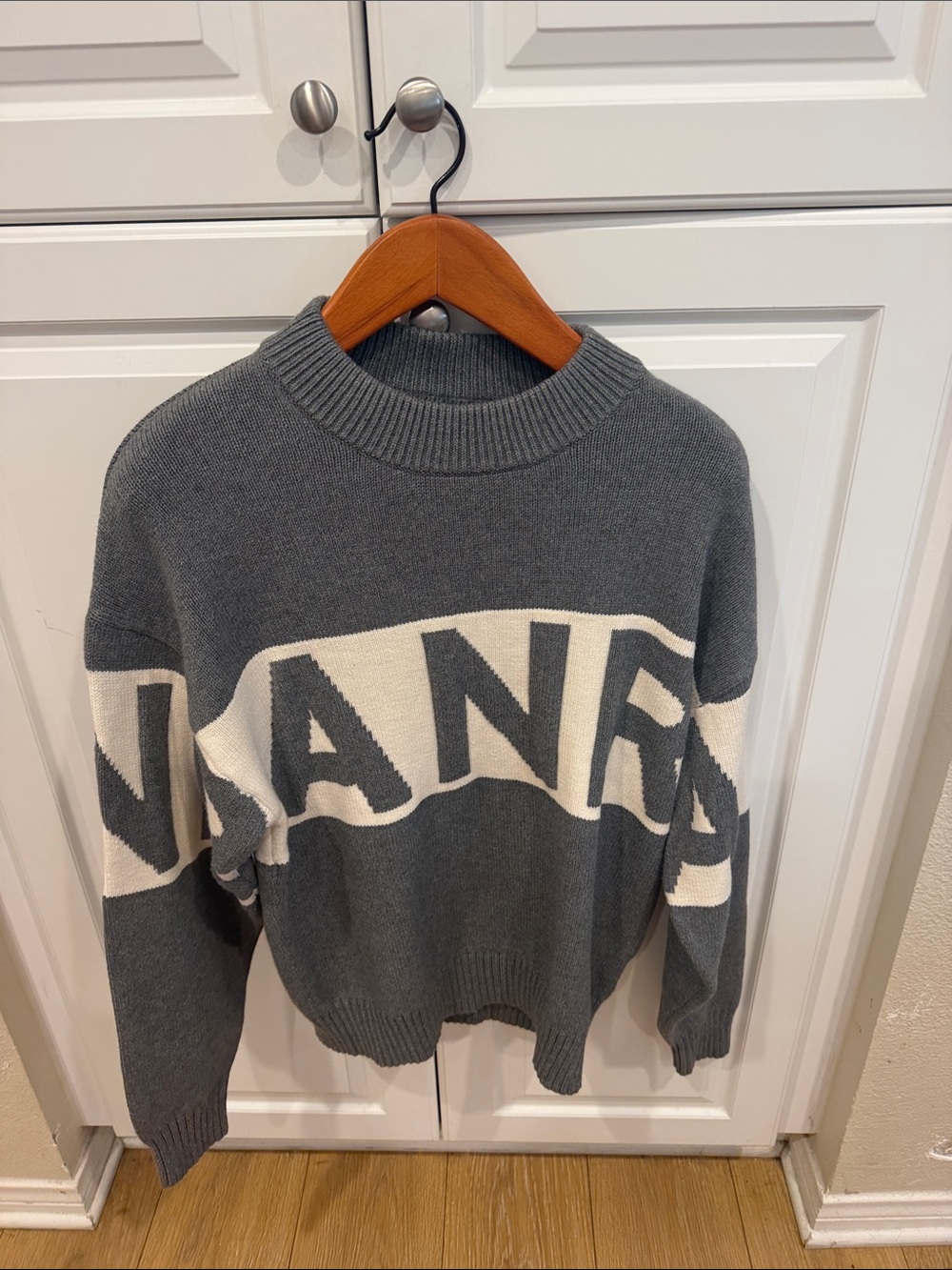 Alp N Rock Gray and Cream Logo Graphic Crewneck Sweater